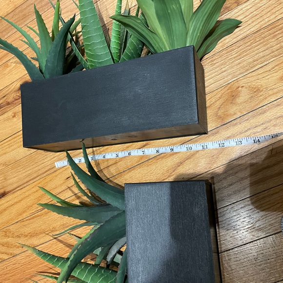 Bundle Lot Set 2 pc Artificial Framed Succulent Plant Rectangular Frame ALOE POT - Picture 5 of 5